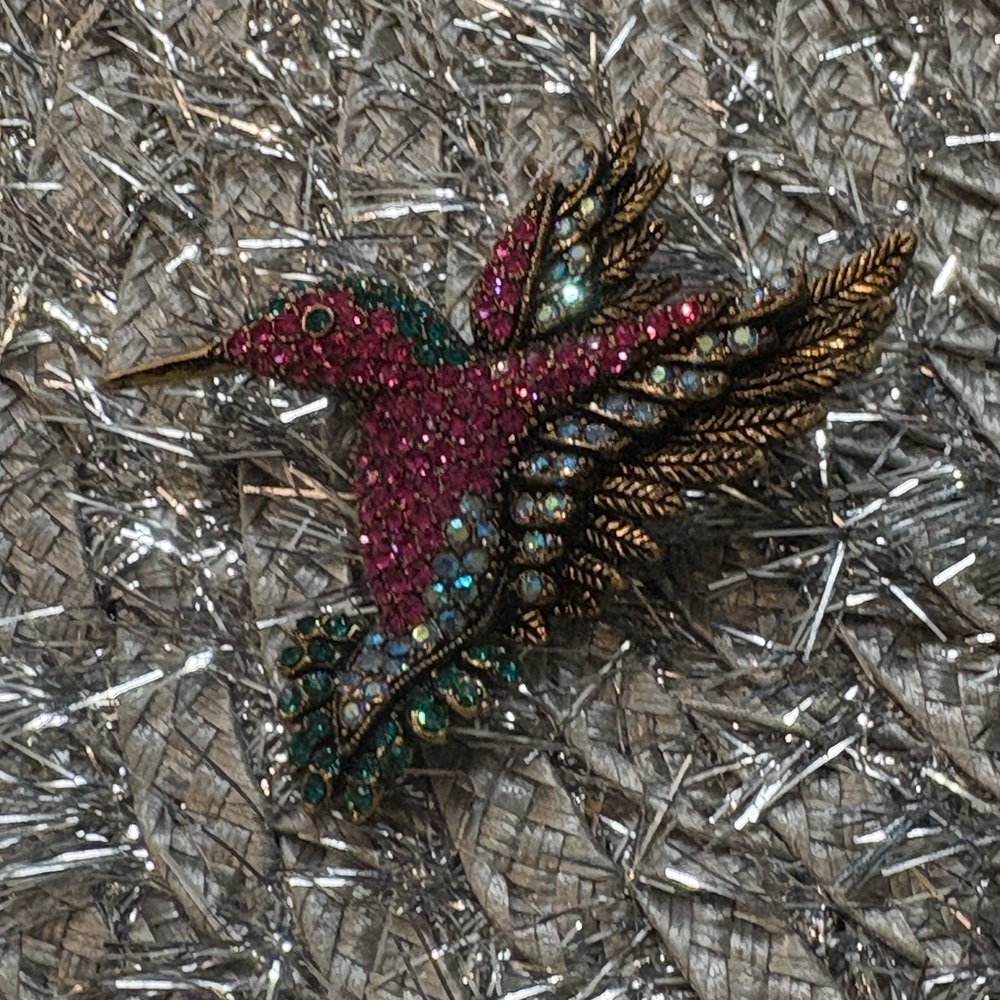 Off Park Collection Colorful Hummingbird Bird Brooch
